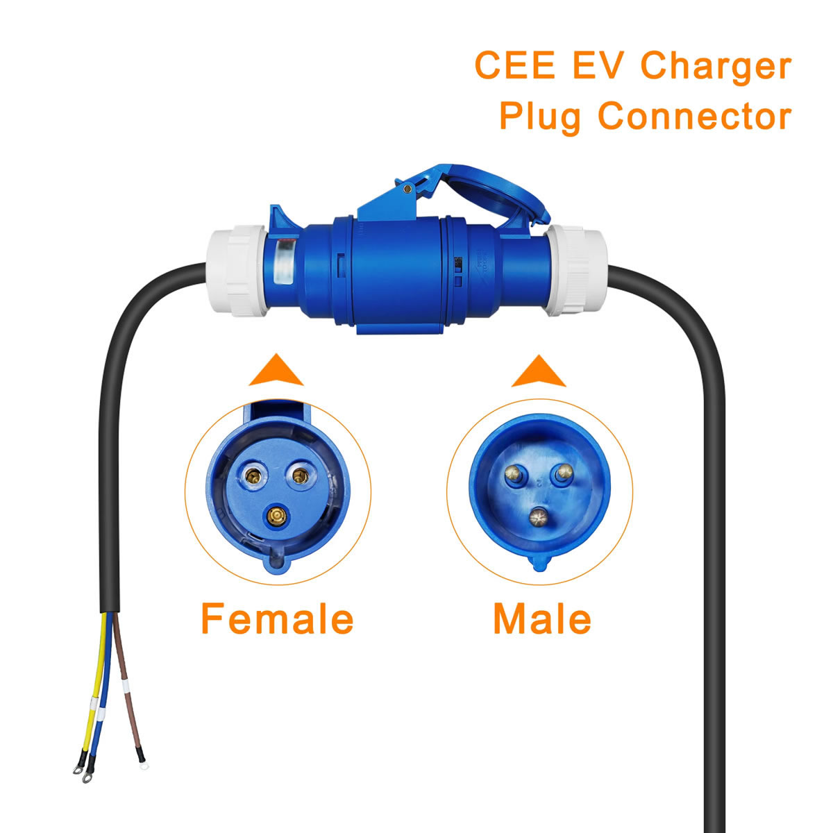32A Blue CEE Socket to 16A EU  - Ev Charger Adapter ulasan dan harga