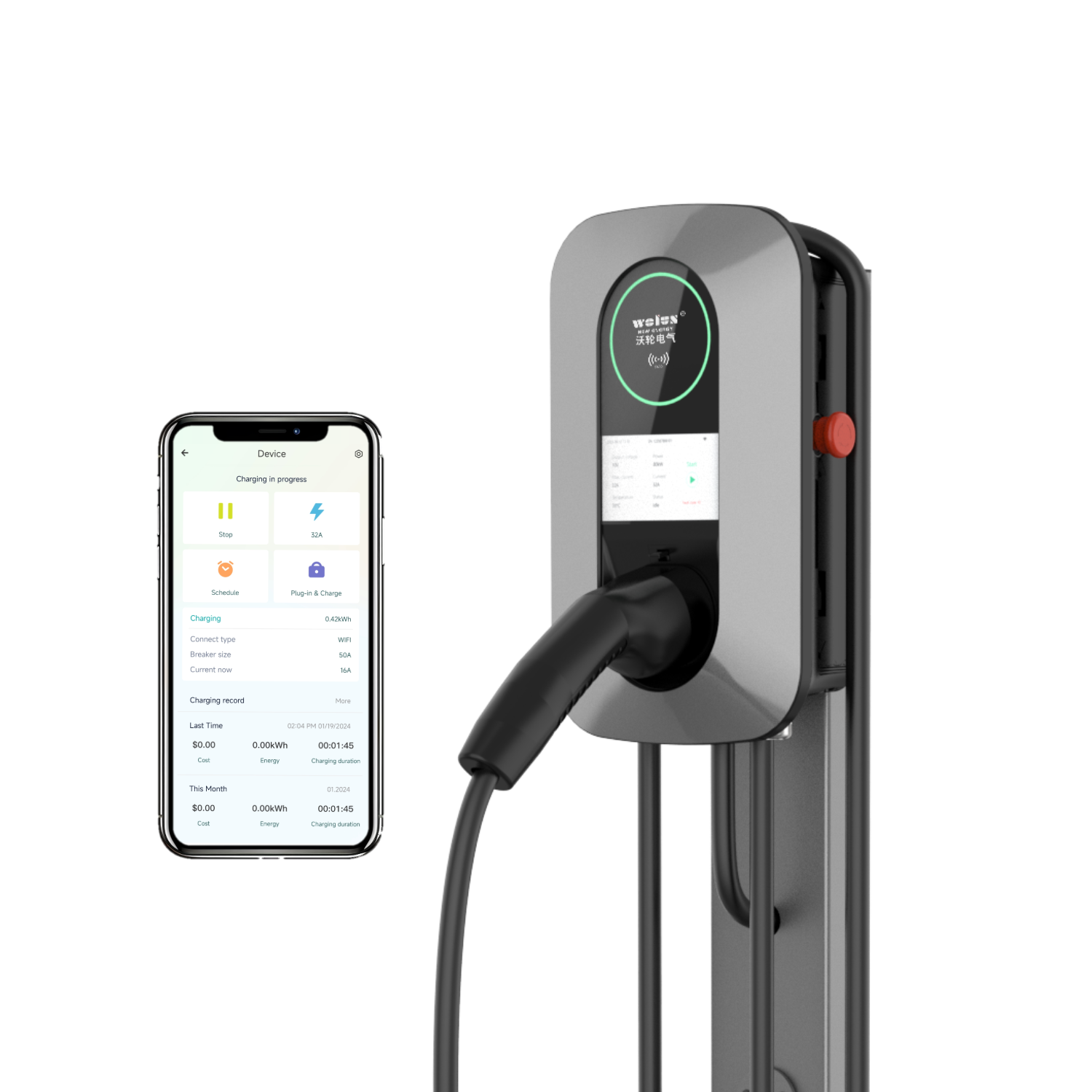 22kW AC Home Charging Pile Ev  - Home Ev Charger ulasan dan harga