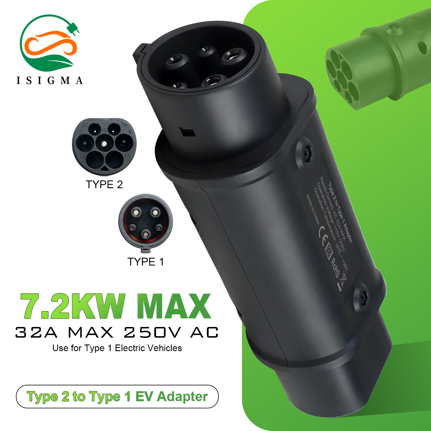 Type 2 to Type 1 EV Adapter 32 - Ev Charger Adapter ulasan dan harga