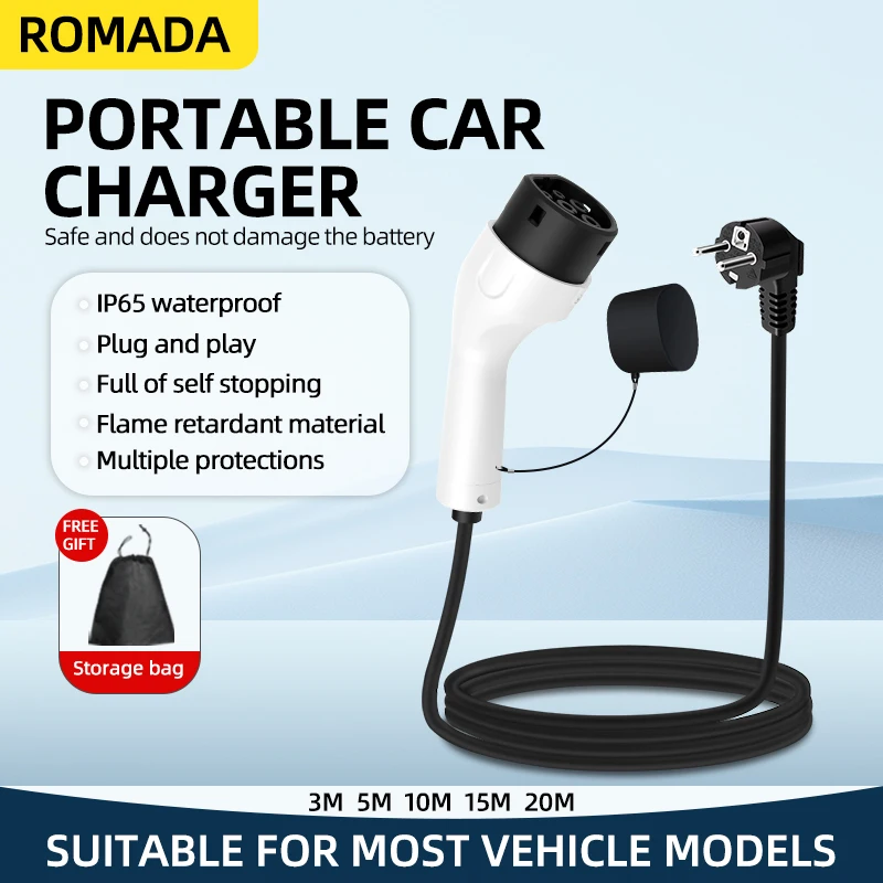 ROMADA 3.5KW 16A EV Portable C - Ev Charger Adapter ulasan dan harga