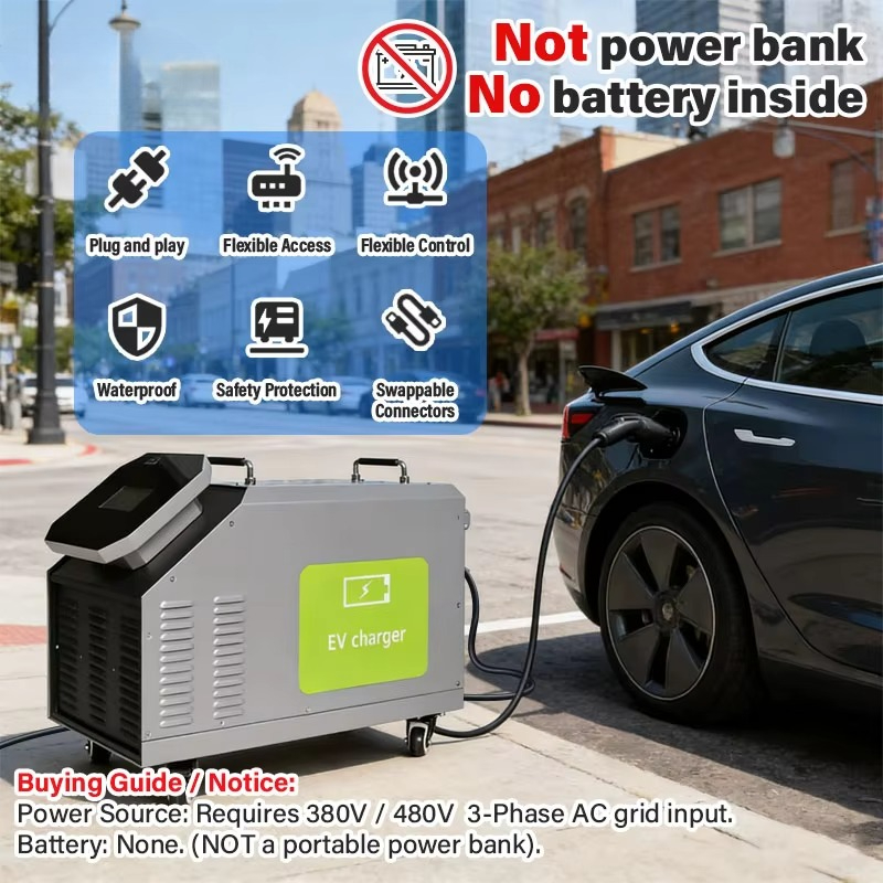 480V 3 Phase AC Power Input 7k - Portable Ev Charger ulasan dan harga
