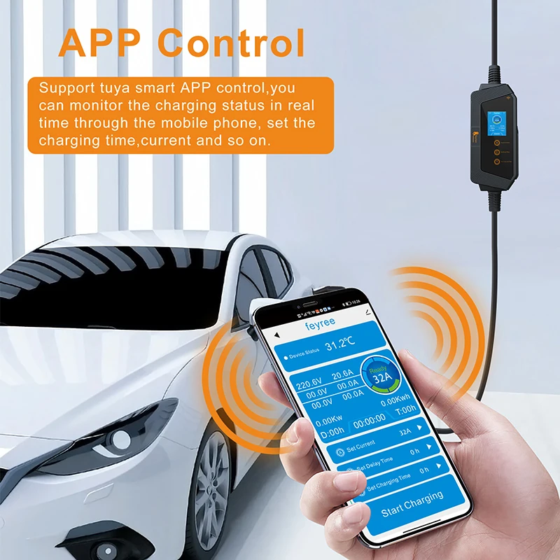 Feyree Portable EV Charger wit - Home Ev Charger ulasan dan harga