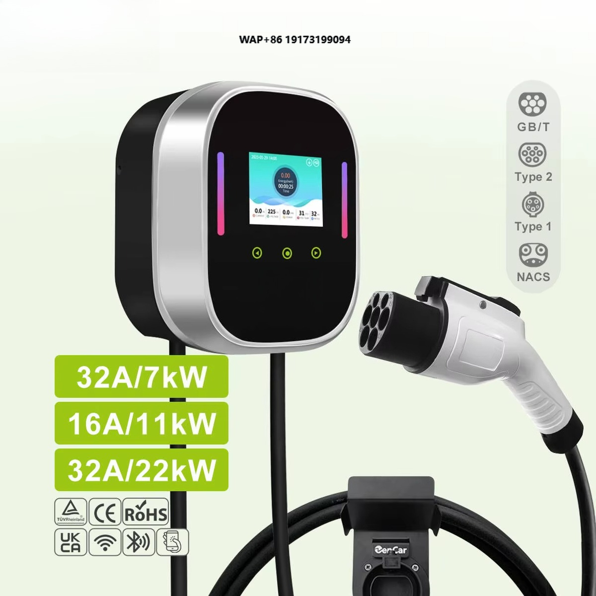 Smart EV Charger Wallbox 22kW  - Type 2 Charger ulasan dan harga