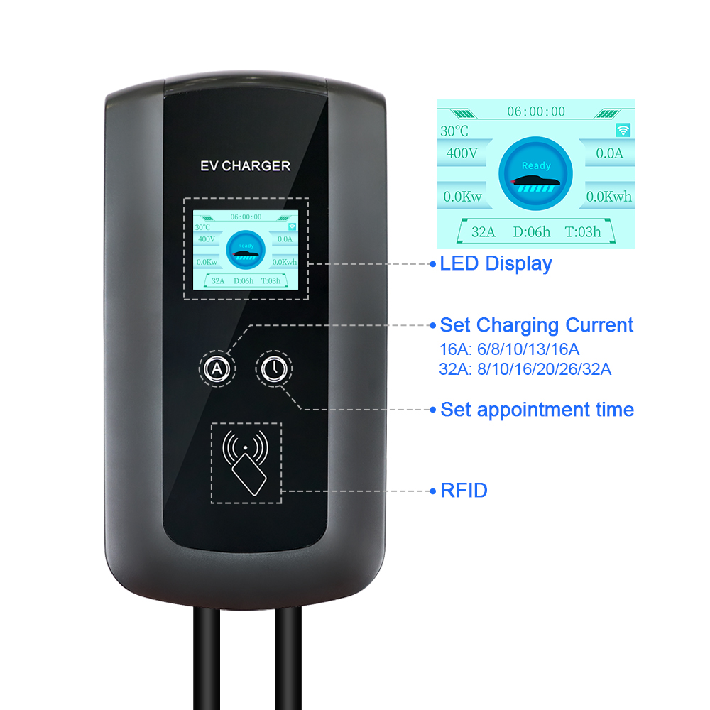 Kolanky 32A 7.2/22KW EV Chargi - Wallbox Ev ulasan dan harga