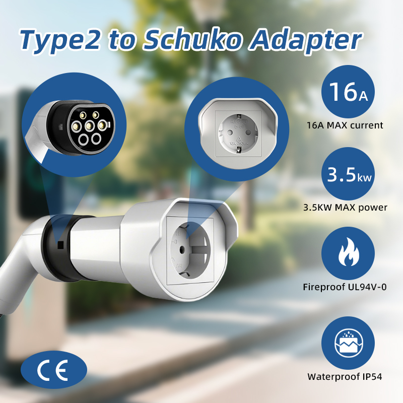 EVqiaoyi Type2 to Schuko Socke - Ev Charger Adapter ulasan dan harga